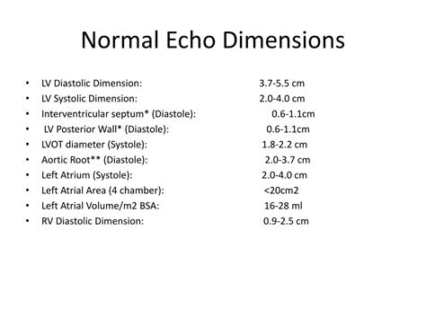 normal lv dimensions echo